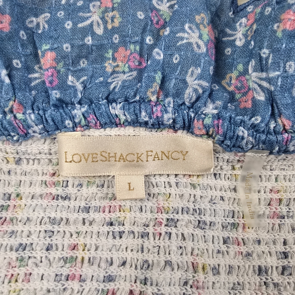 Loveshackfancy Aya Mini Dress Blue Large - Picture 13 of 16